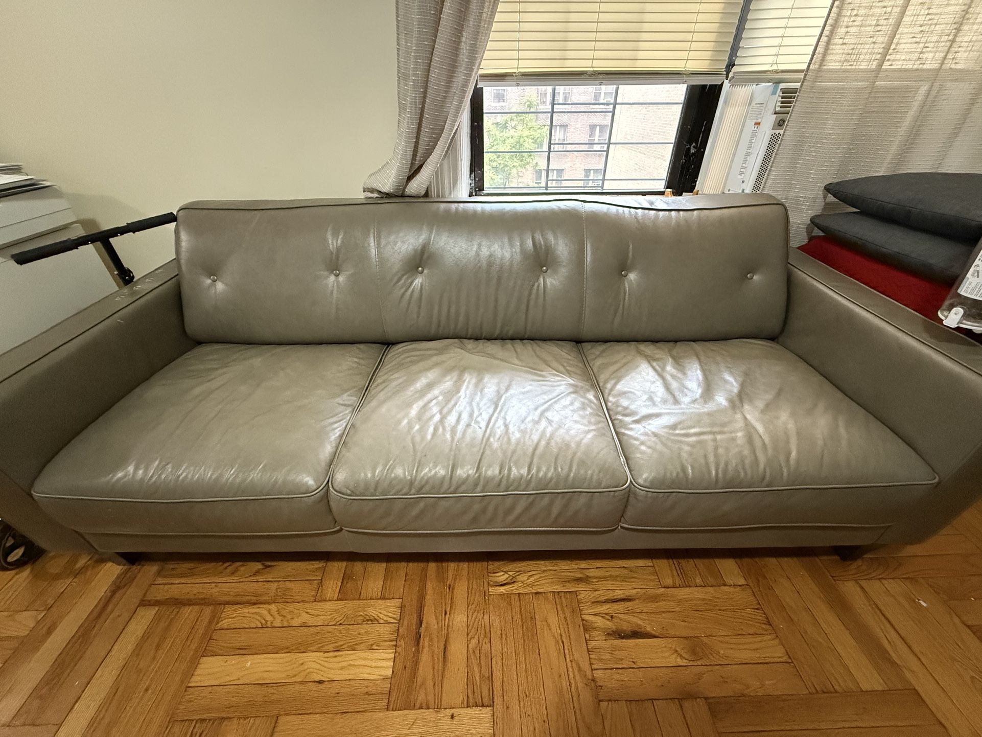 Macys Leather Olive Couch