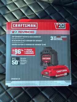 CRAFTSMAN V20 Advanced 3Ah Battery and Charger Kit – Brand New