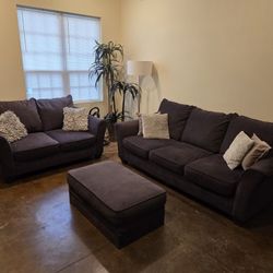Sofa Set w/ Storage Ottoman – Great Condition
