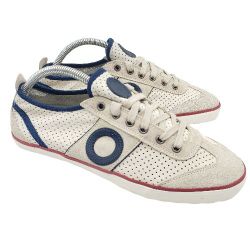 ARO Womens 'Picada' Off-White/Navy Casual Shoes EU 41/US 10 Perforated Sneakers