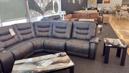 Reclining power sectional