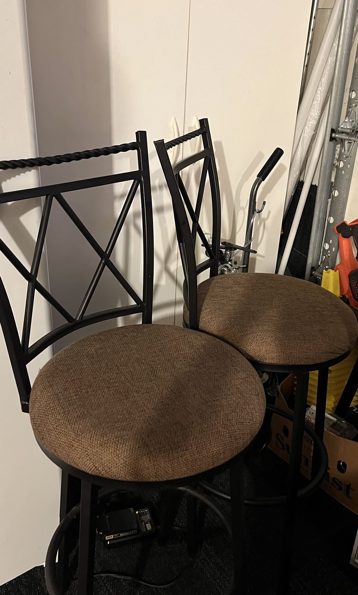 Two Swirling Bar Stools