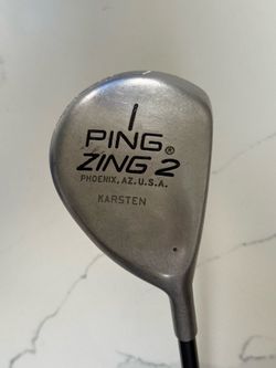 PING Zing 2 Karsten #1 wood / driver, right-handed. Classic mid-1990s PING metal wood with PING Karsten 201 graphite shaft and original-style PING gri