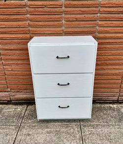Painted White 3 Drawer Dresser 