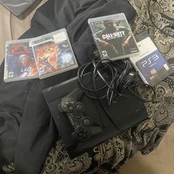 PS3 Console And Controller With Games 