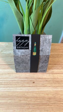 Black And Gray Elegant Birthday Card Gift Bag