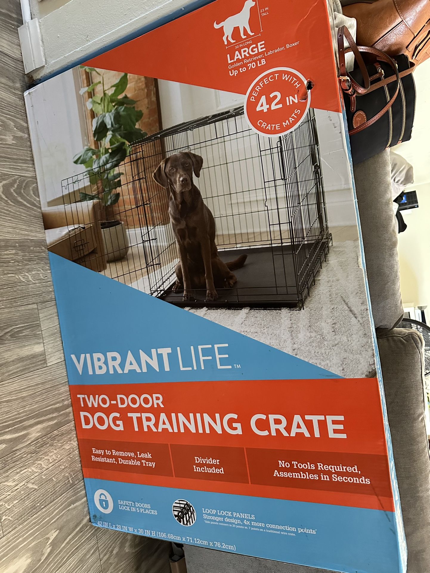Vibrant Life Two Door Large Dog Crate 42inch