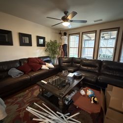 6 pcs sectional leather couch