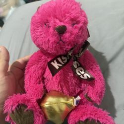 Hersheys Kisses Pink Teddy Bear 9" Valentines Heart Nose Plush Soft Toy Stuffed