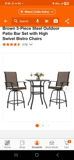 NEW IN BOX Tall chair and table outdooe set