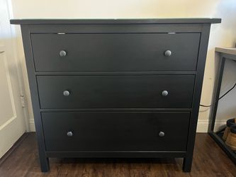 IKEA HEMNES 3-drawer dresser, Ir > black-brown, 42 1/2x37 3/4