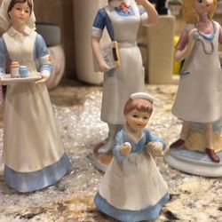 Porcelain Nurse Statues (4)