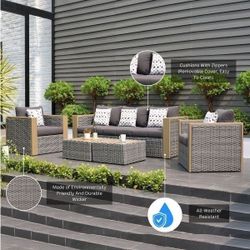 BRAND NEW 7 Piece Exetendable Oval 100% FSC Solid Teak Table And Chairs Outdoor & Patio Dining Set