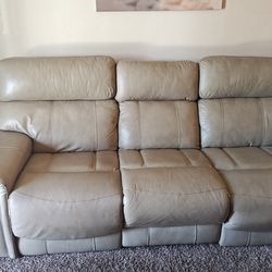 Great condition / Three-Seat Leather Couch w/ Electric Recliner