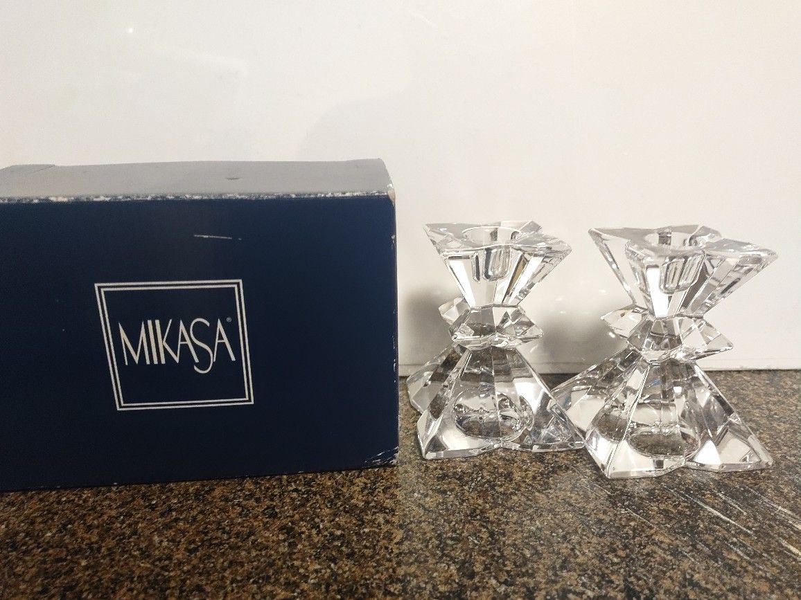 MIKASA Crystal Candle Holders $20