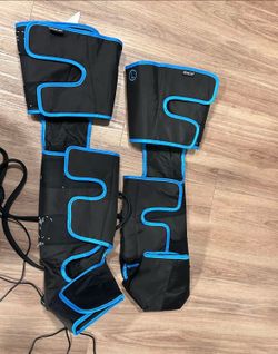 Leg compression massager (air compression boots) with controller.