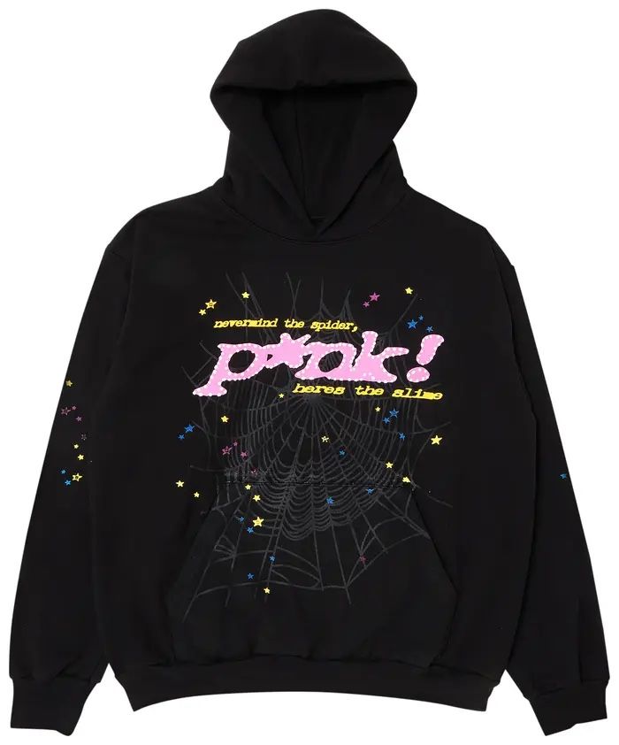 Pink sp5der Hoodie Black