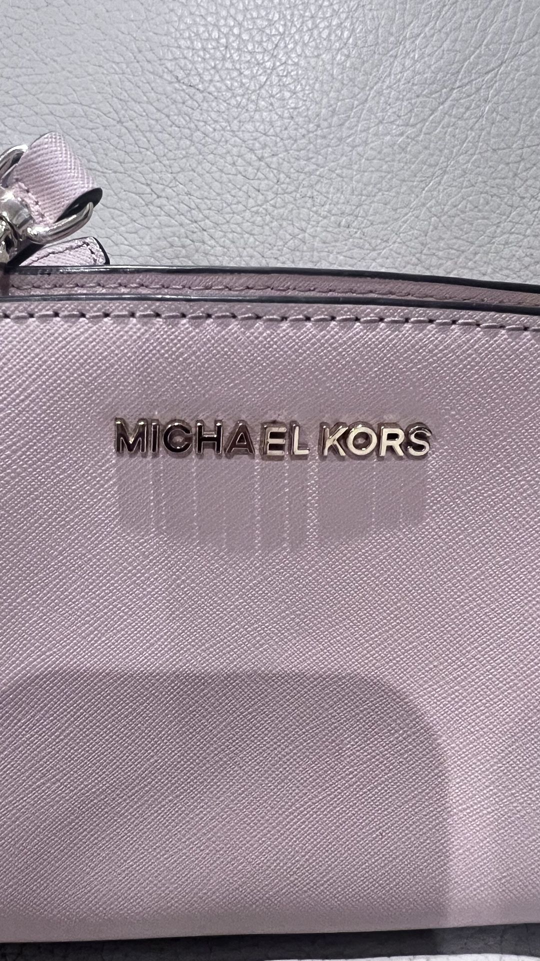 Michael Kors Jet Set Leather Crossbody Bag Powder Blush Rose!