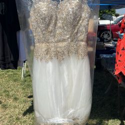 White And Gold Dress