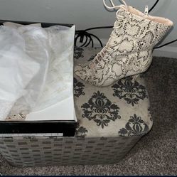 Snake skin angle boots