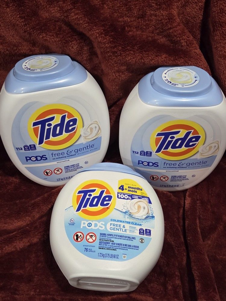 Tide Free And Gentle Pods Quantity Buddle!!