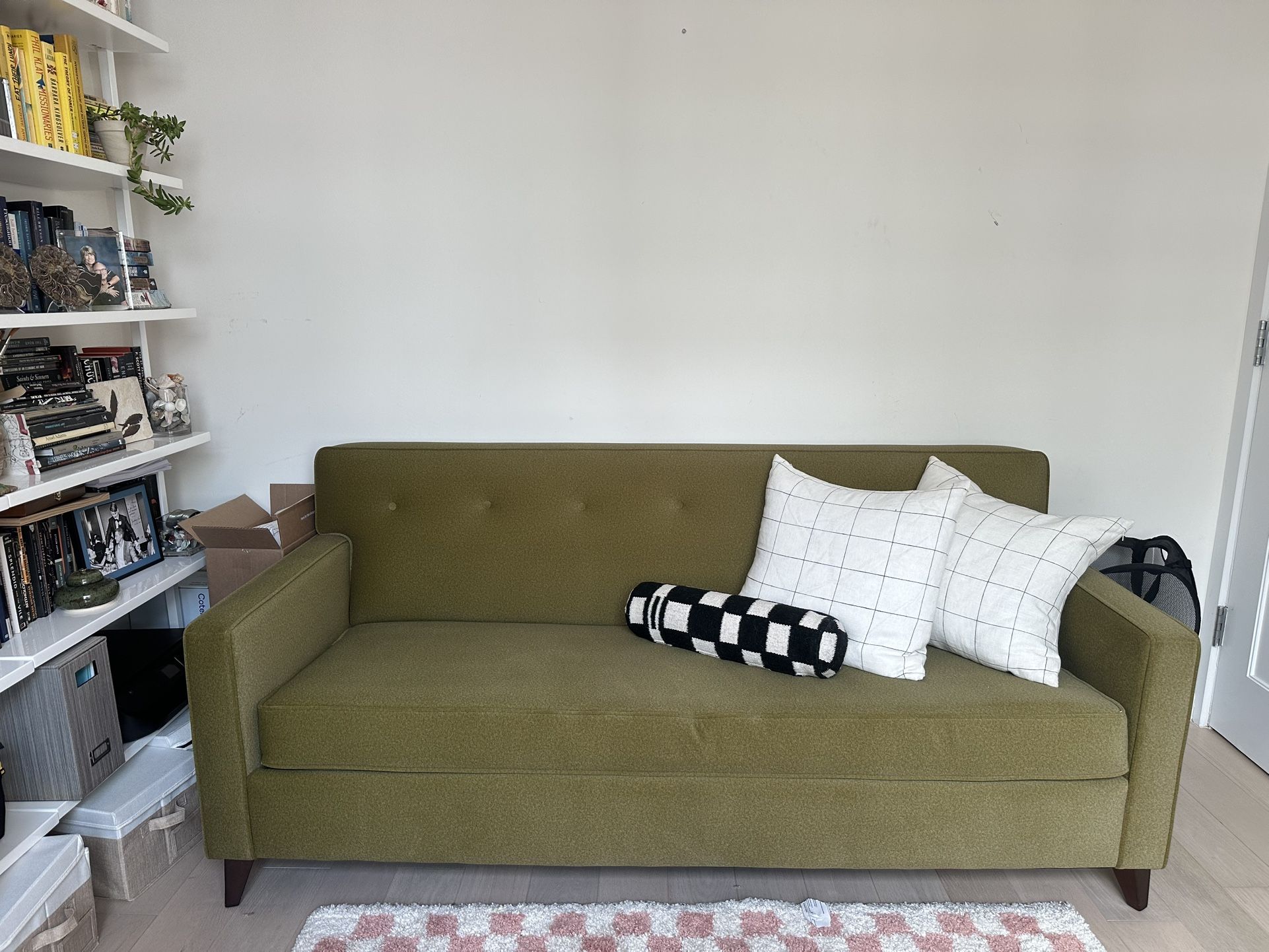 Green Felt Queen Sofa Bed