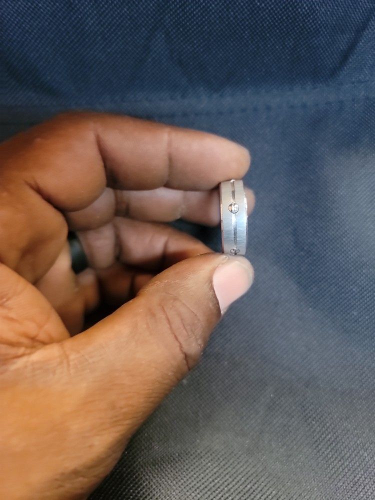 Mens Stainless Steel Wedding Band.