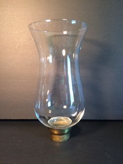 Antique Bronze/Glass Bell Candle-Light/Hurricane/Oil-Lamp Globe/Chimney/Shade (Height: 9-1/2”)