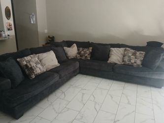 Dark Gray Fabric Sectional Sofa
