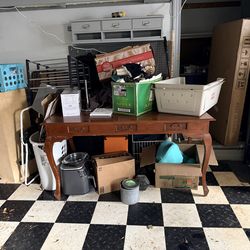 Beautiful wooden desk with three small drawers