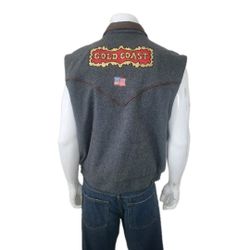 Gold Coast Gray Wool Vest Men's XL Wrangler National Finals Rodeo Vegas 2005 New

