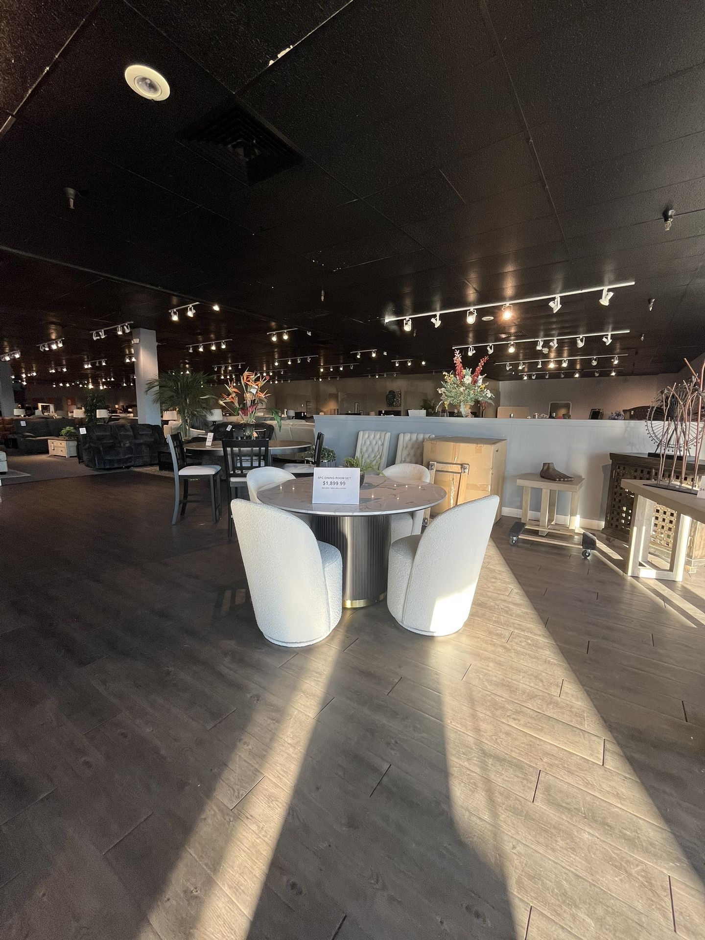 Black 5PC Marble Dining Table Set