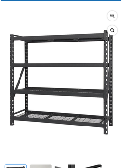 4 Shelf Industrial Storage Rack, 77" W x 24" D x 72"