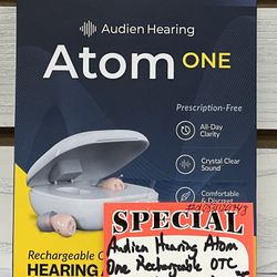 Audien Hearing Atom One Rechargeable OTC Hearing Aids New 
