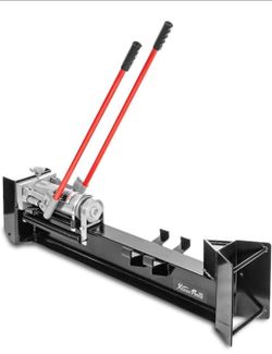 12-Ton Hydraulic Log Splitter Fire Wood Logs Cutter Fire Logs Wood Firewood Kindling Machine Manual Operated Spring-Loaded Return Knob & Built-in Whee