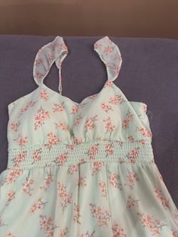 light green floral dress