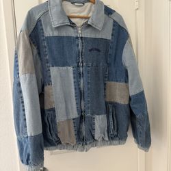 BDG JEANS Patchwork Denim Oversized Jacket, Size L, Excellent Condition