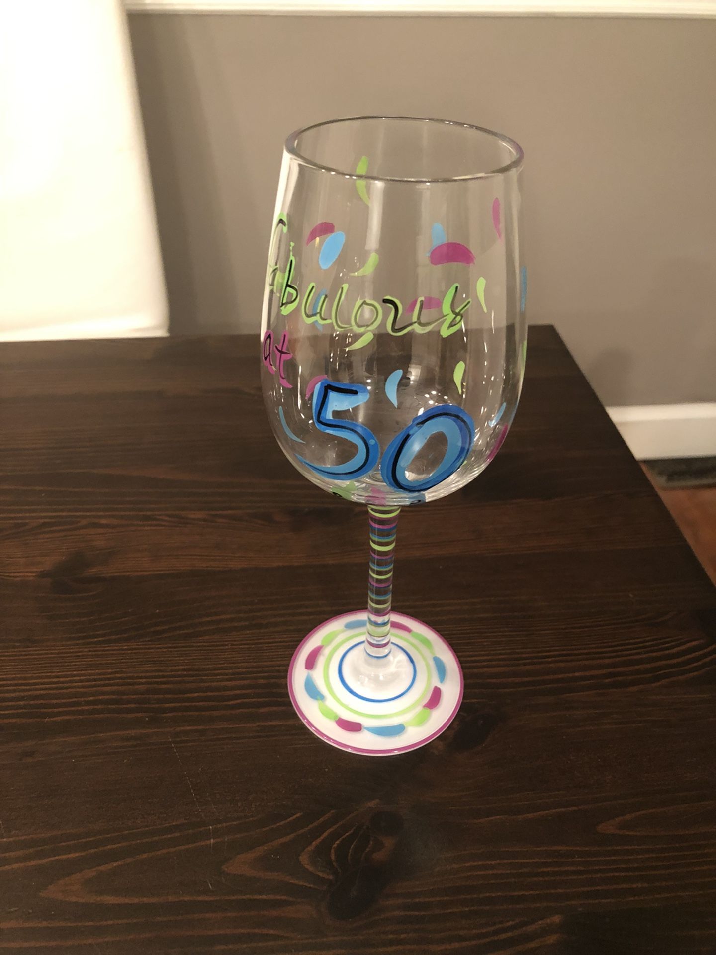 Fabulous at 50 wine glass