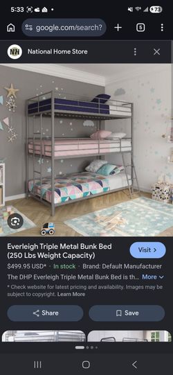 Black triple bunk bed