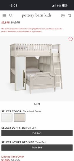Pottery Barn Bunk bed desk comb