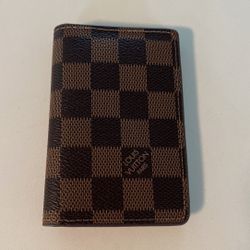 Authentic LOUIS VUITTON Damier Ebene Pocket Organizer de Poche Card Case 