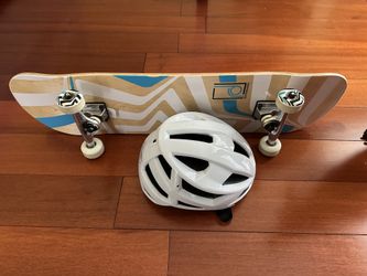 Skateboard and helmet