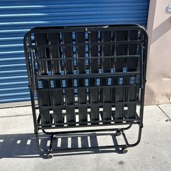 Folding Rollaway Bed Frame w/ Wheels – Space Saving