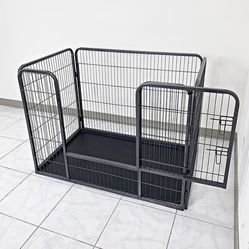 (New in box) $95 Pet Playpen Heavy-Duty Dog Kennel with Plastic Tray, 49x32x35” Tall 