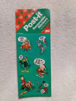 Vintage Looney tunes green christmas post it stickers
