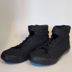 Black High-Top Canvas Sneakers (Size 5.5)