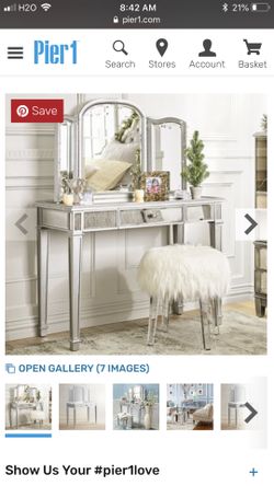 Hayworth mirrored vanity and desk