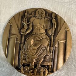 THE STATUE OF Zeus AT OLYMPIA. 2001 Calendar Medal. 