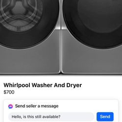 Whirlpool, washer and dryer for sale