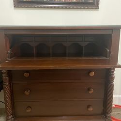 Antique Secretary Table Desk 